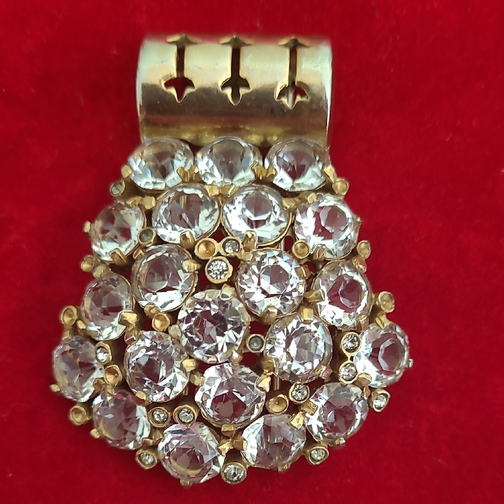 Vintage Rhinestone Dress Or Fur Clip - Picture 11 of 16
